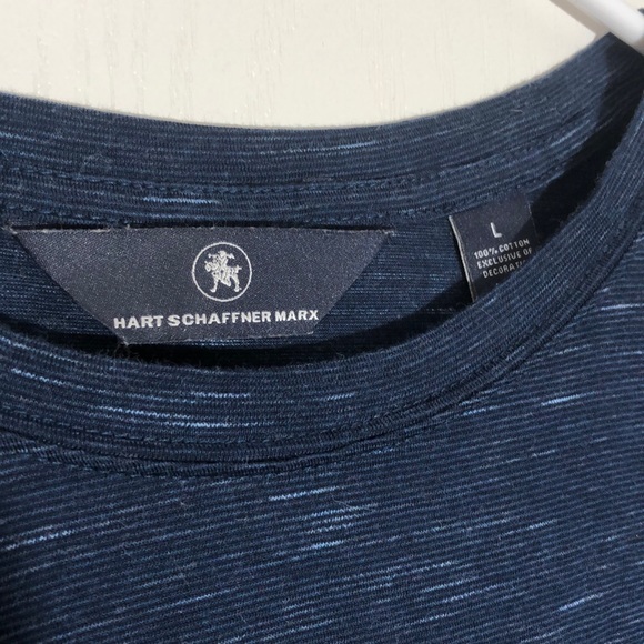 Men’s Hart Schaffner Marx Blue Tee Shirt - Picture 3 of 3